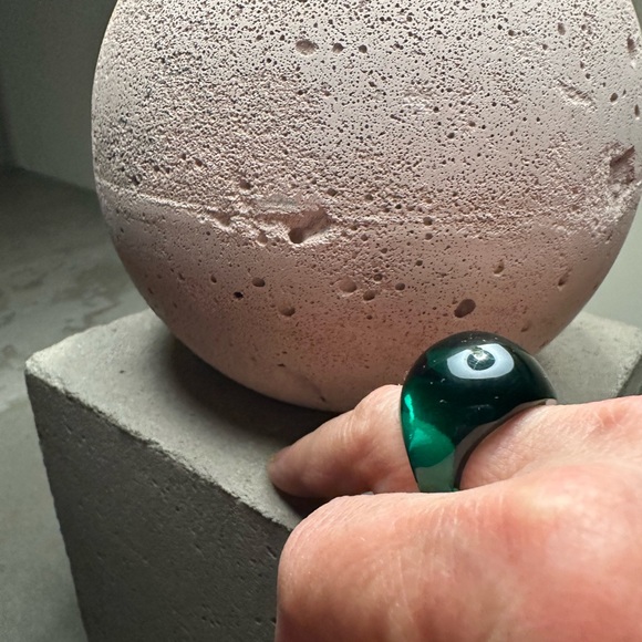 Lalique dome glass ring. - size 5 1/2. marking shown in pic - Picture 2 of 4